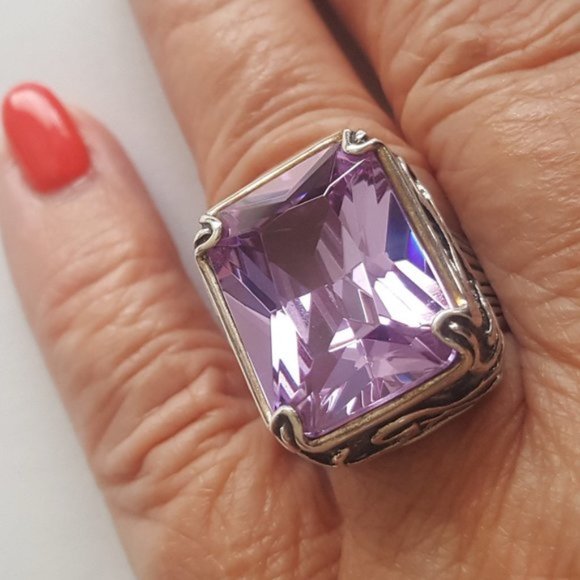 Silpada Bold Lavender CZ Sterling Silver Ring 7 - Picture 7 of 7